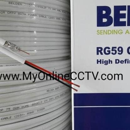 Kabel CCTV Belden 1 Roll 305m Coaxial + Power RG59 RG6 BNC