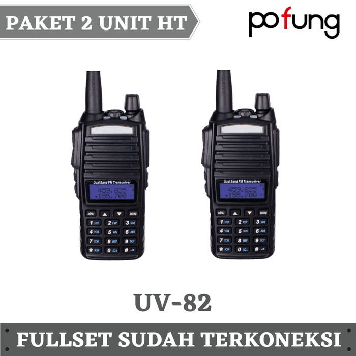 HT Handy Talky Pofung UV-82 UV82 / Walkie Talkie Dual Band 5 Watt