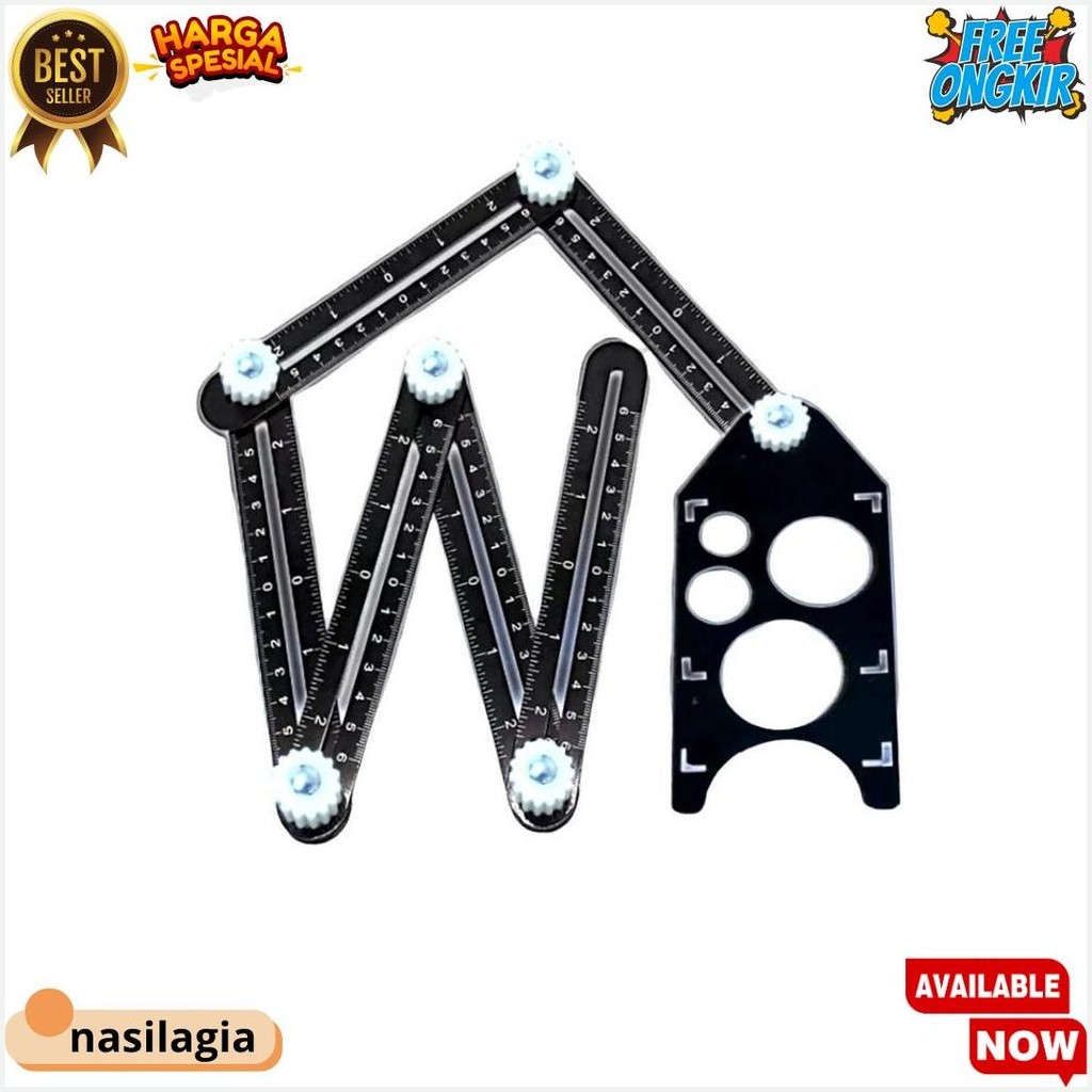 

Promo Tahun Baru!!!Penggaris Lipat 6 Sudut Siku Pola Multifungsi Template Alat Ukur Tukang Keramik Serbagunan Siap Kirim