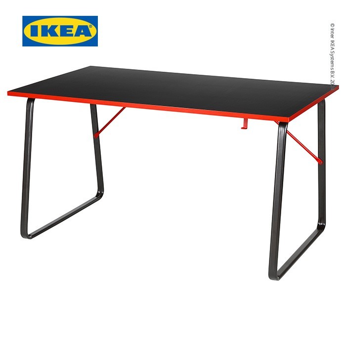 Onlyone IKEA HUVUDSPELARE Meja Gaming / Kerja Minimalis Hitam 140x80 cm
