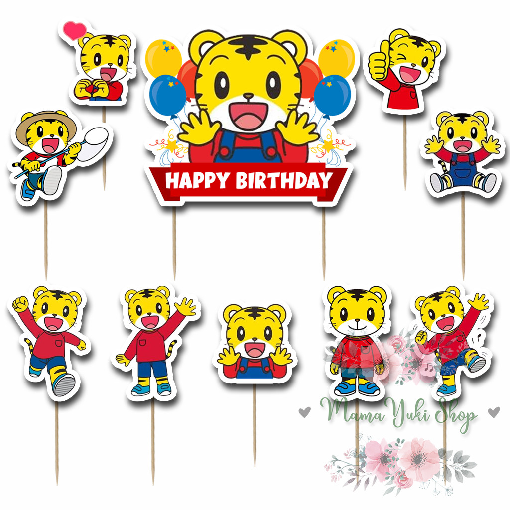 Topper Cake Hiasan Kue Ulang Tahun Anak motif SHIMAJIRO