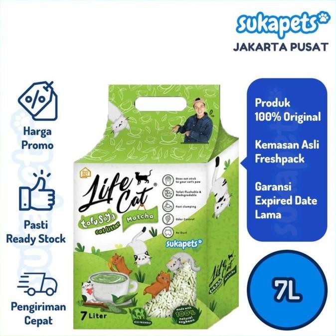 

LIFE CAT TOFU SOYA PASIR KUCING GUMPAL CAT LITTER MATCHA 7L ORIGINAL