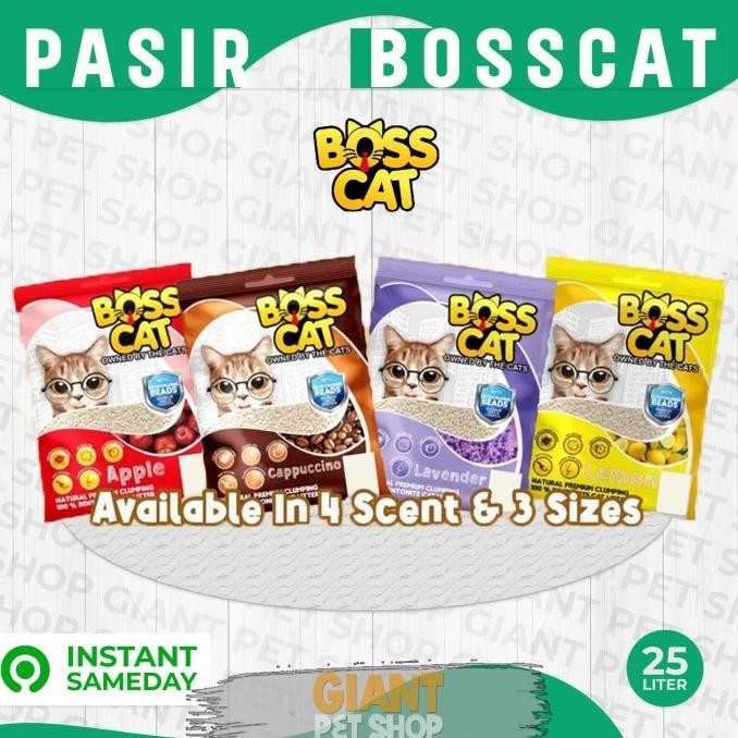 

PASIR KUCING BOSS CAT 25L | PASIR GUMPAL WANGI BOSSCAT - GOJEK GRAB ORIGINAL