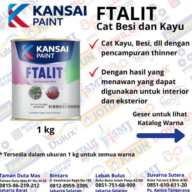 

CUCI GUDANG CAT MINYAK FTALIT GLOSS KEMASAN 1 KG (WARNA TERTENTU SAJA) ORIGINAL