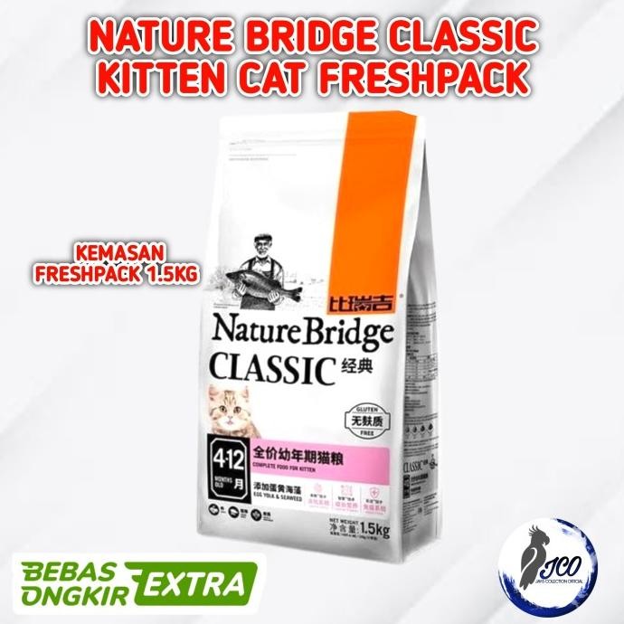 

NATURE BRIDGE CLASSIC KITTEN CAT FOOD 1.5KG MAKANAN KUCING NATURE BRID ORIGINAL