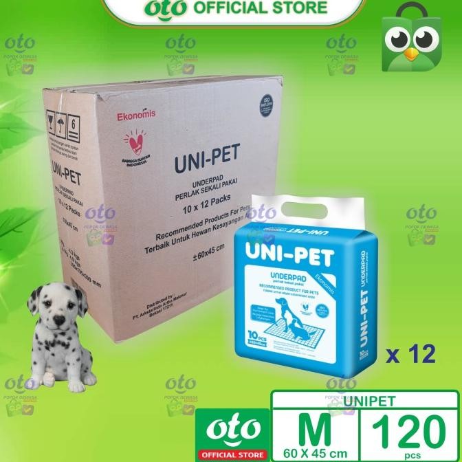 

UNI-PET UNDERPAD PET PERLAK ALAS KANDANG HEWAN DOG CAT 60X45CM 120PCS ORIGINAL