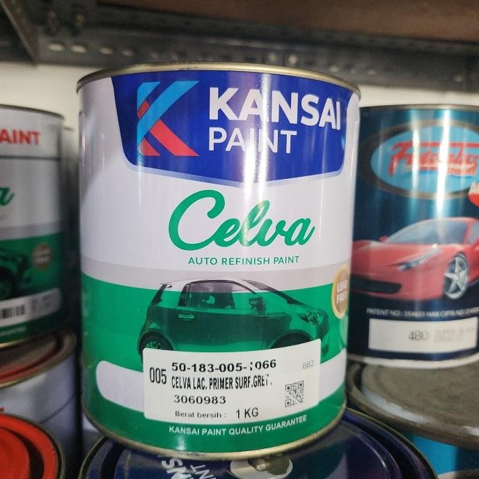 

CELVA KANSAI PAINT CAT DUCO MOBIL MENI PRIMER SURFACER GREY ABU 1KG ORIGINAL