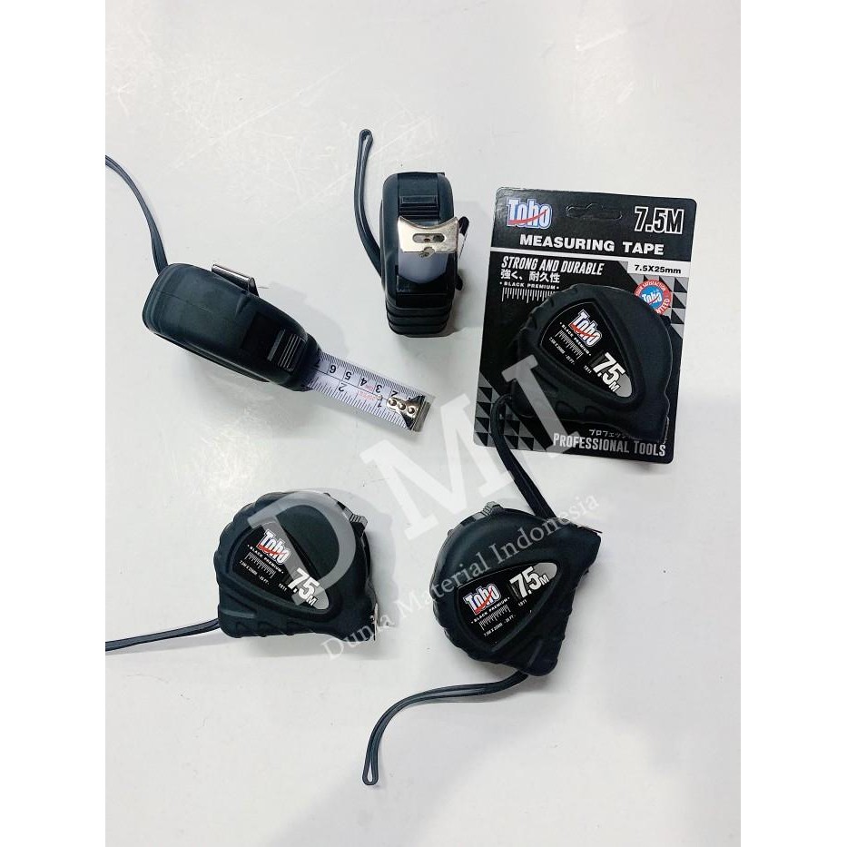 Meteran Toho Black 7.5 Meter | Measuring Tape 7.5M | Alat Ukur Tukang