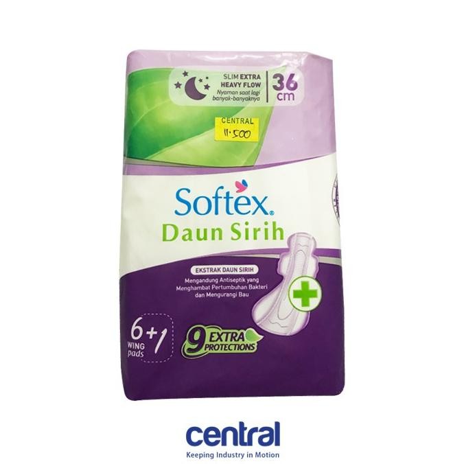 Buruan serbu] SOFTEX Daun Sirih Slim Extra Heavy Flow Wing 36cm isi 6+1s
