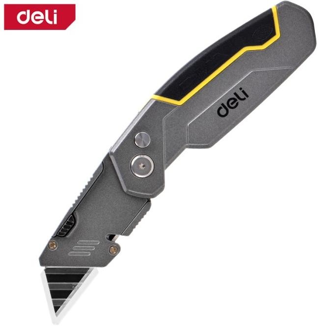 

Berkualitas Deli Utility Knife / Cutter Pisau Kayu Aluminium SK2 Auto-lock EDL006Z