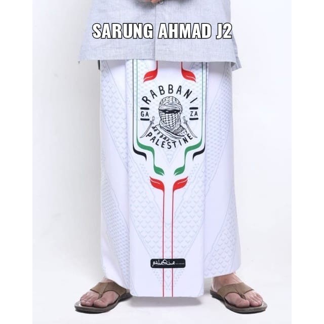 Populer Rabbani Sarung Palestina Ahmad J2 Putih Motif Palestine Terbaru