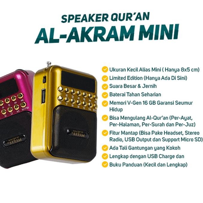 Speaker Quran Al Akram Mini Murottal