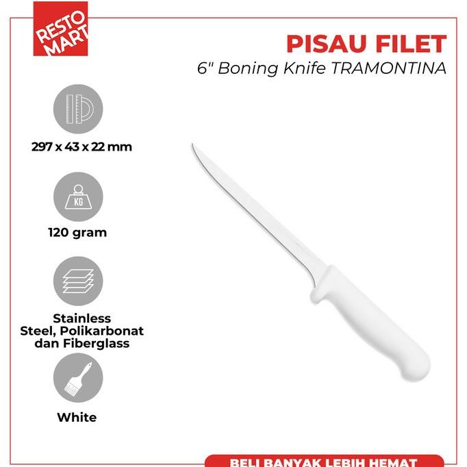 

Berkualitas Pisau Filet / Pisau Dapur / 6" Boning Knife TRAMONTINA SS (1511560)