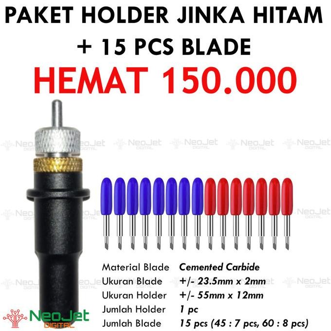 

Berkualitas Paket Blade Holder Hitam + 15 pcs Pisau Mesin Cutting Sticker Jinka