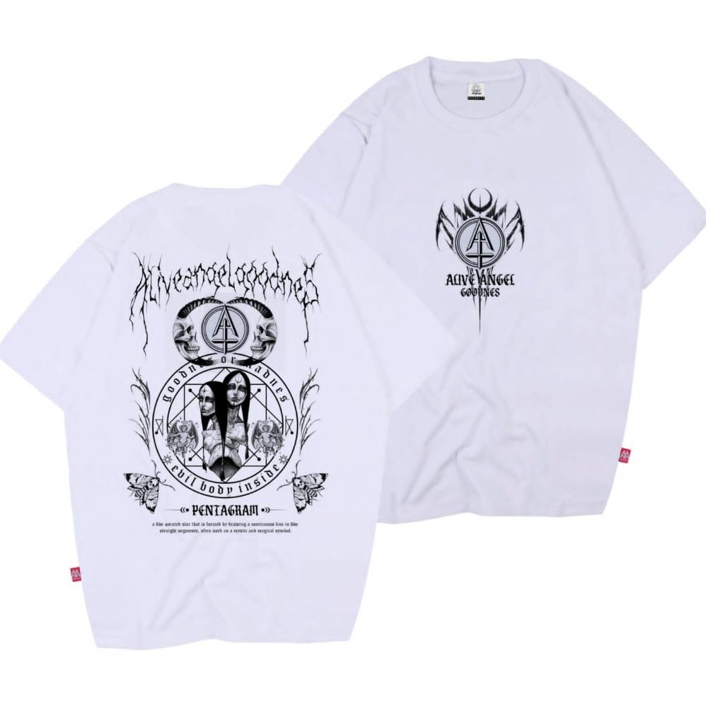 Termurah T-Shirt Sigil Evil Woman Kaos Putih Distro Unisex Metal Kaos Pluralisme Kaos Putih Premium 