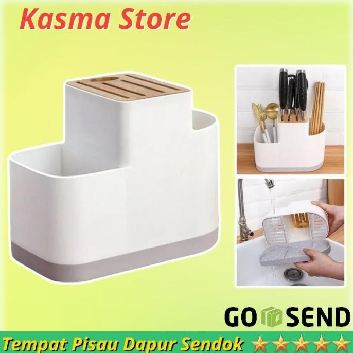 

Berkualitas Tempat Alat Dapur Sendok Garpu Rak Pisau Organizer Sekat Storage