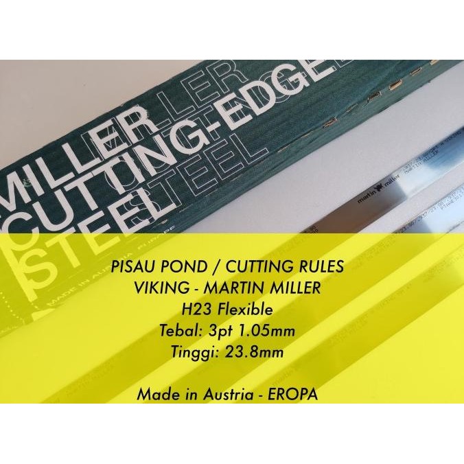 

Berkualitas Pisau Pond VIKING CUTTING RULE 3pt 1.05mm Martin Miller Eropa Batangan