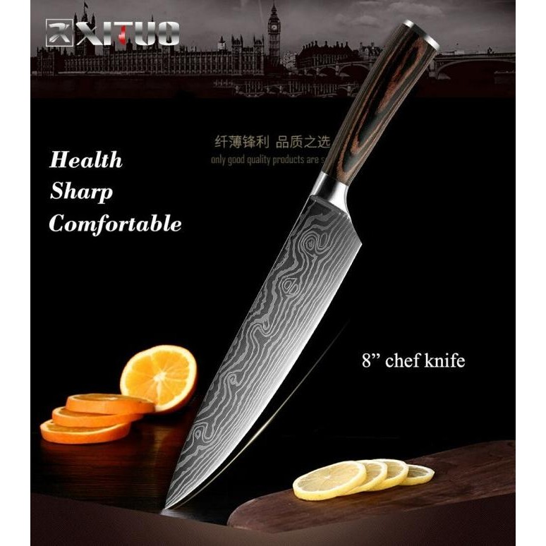 

Berkualitas Pisau Dapur Chef Pisau Daging Damascus Pisau Jepang Anti Karat