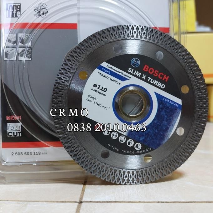 

Berkualitas BOSCH Mata Gerinda 4" Pisau Potong Keramik Granit Slim X Turbo 110 Mm