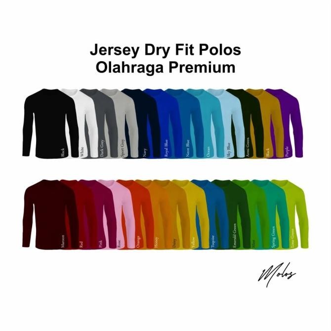 KAOS POLOS DRYFIT SPORT JERSEY LENGAN PANJANG