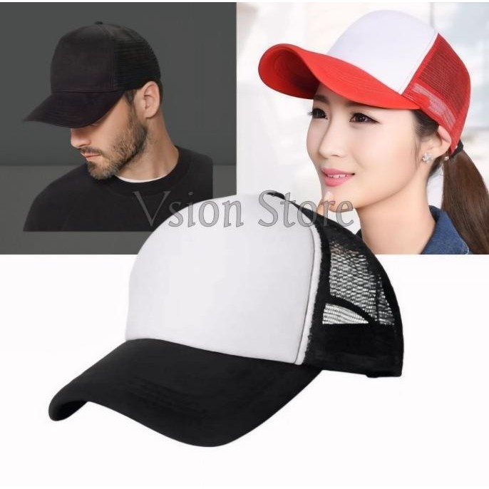 TOPI JARING POLOS PRIA WANITA HAT OUTDOOR PELINDUNG PENUTUP KEPALA TOPI OLAHRAGA CEWE COWO PREMIUM M