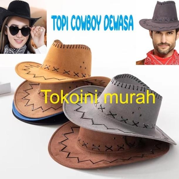 TOPI COWBOY/PRIA DAN WANITA/TOPI KOBOY/TOPI KOBOI/TOPI ACARA/TOPI COWBOY DEWASA & ANAK-TOPI KOBOI-TO