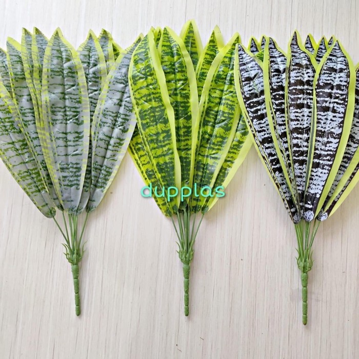 Daun Plastik Lidah Mertua Tepi Tanaman Hias Artifisial Palsu Imitasi New