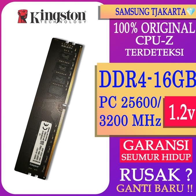 TERBARU - RAM PC KINGSTON DDR4 16GB 25600 / 3200 MHz ORI RAM DDR4 16GB 3200 MHz