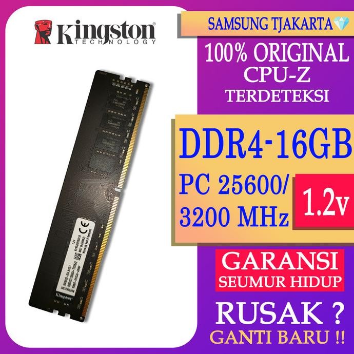 TERBARU - RAM PC KINGSTON DDR4 16GB 25600 / 3200 MHz ORI RAM DDR4 16GB 3200 MHz
