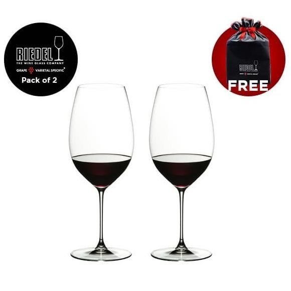 promo gelas red wine riedel veritas new world shiraz pack of 2 pcs