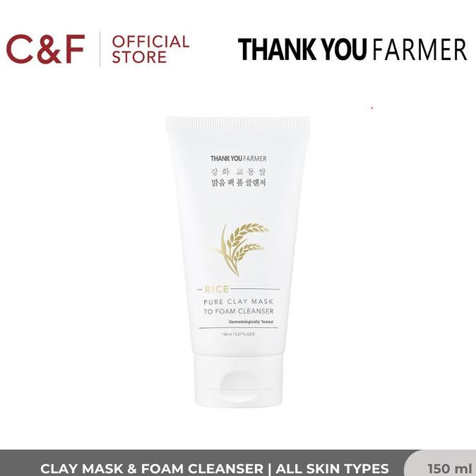 

TERSEDIA THANK YOU FARMER RICE PURE CLAY MASK TO FOAM CLEANSER 150 ML