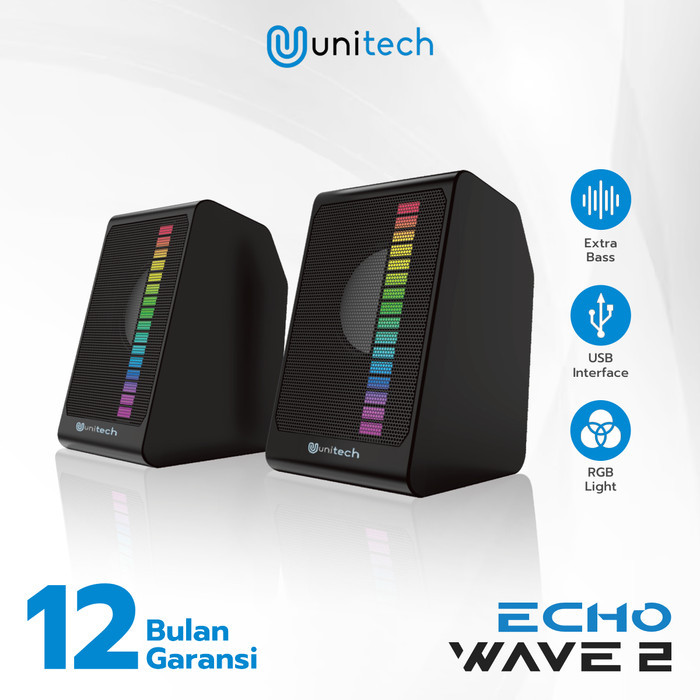 TERLARIS Speaker Kabel Unitech Echo Wave Speaker Komputer Desktop RGB Light - Echo Wave 2