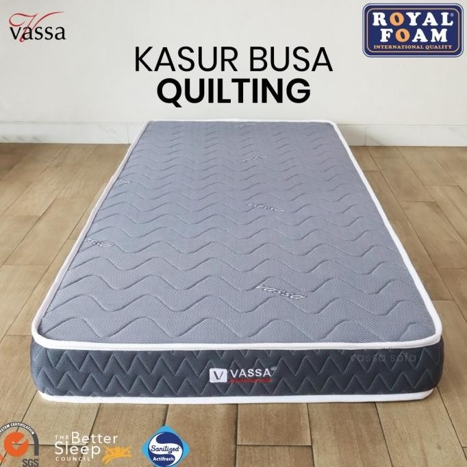 

TERSEDIA KASUR BUSA VASSA QUILTING / GREY SINGLE SIZE / ROYAL FOAM INSIDE