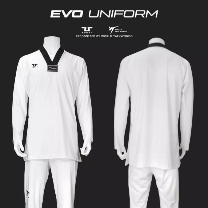 BEBAS ONGKIR - Tusah EVO UNIFORM New Taekwondo dobok WT approved  seragam terbaru