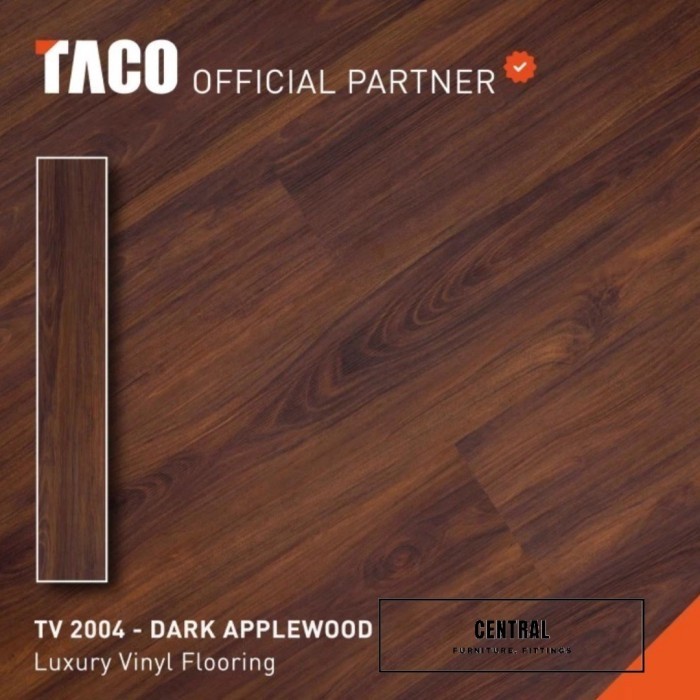 Lantai Vinyl Taco 2mm Flooring Vinyl - TV 2004 Dark Applewood
