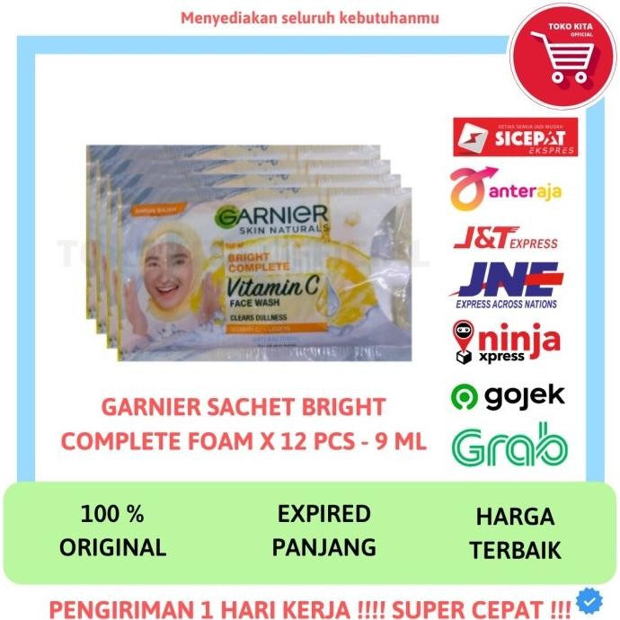 

TERSEDIA NEW GARNIER SACHET BRIGHT COMPLETE VIT C FACEWASH 9 GR X 12 PCS FOAM