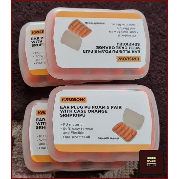 

TERSEDIA KRISBOW EAR PLUG PU FOAM PENYUMBAT TELINGA 34 DB ISI 5 PSG SRHP101PU