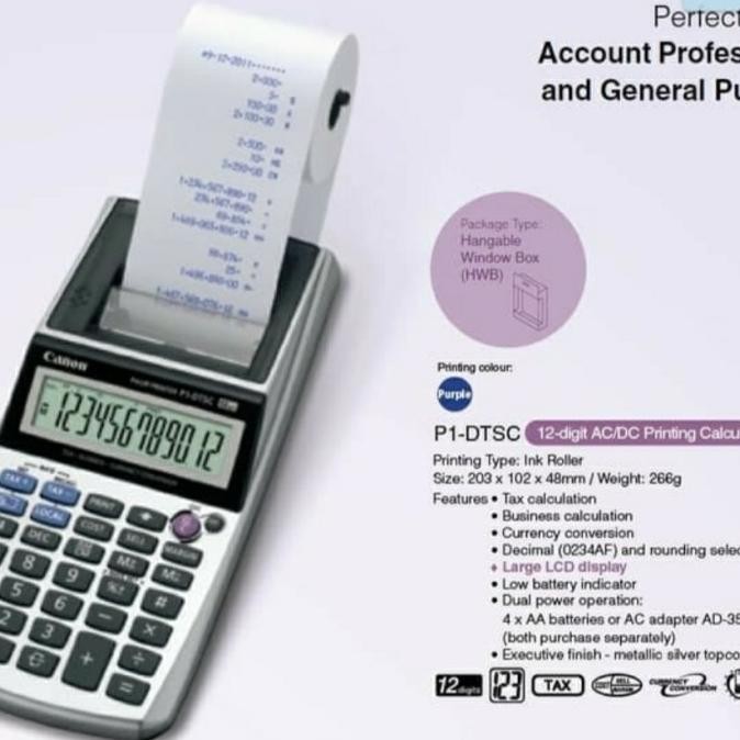 

TERMURAH - CANON P1-DTC Printing Calculator / Kalkulator Kasir Printer Struk P1
