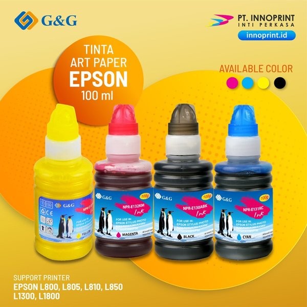 

Terlaris Tinta Art Paper G&G Original Compatible Epson 1 Set New