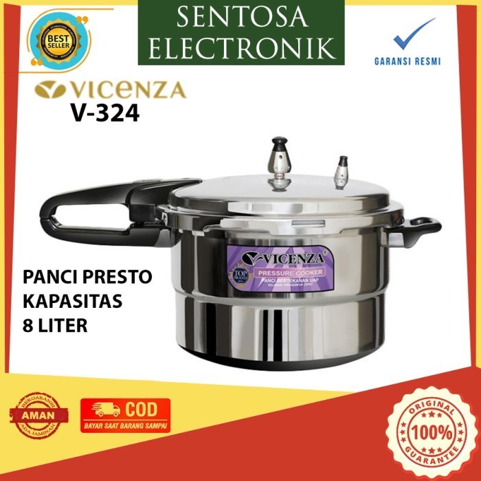 TERBARU Vicenza Pressure Cooker 8 Liter - Panci Presto 8 Liter 100 % ORIGINAL PROMO