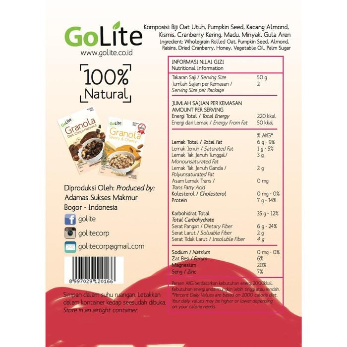 

Golite Granola Crunchy Nutty Fruity 300G (Triple Pack)