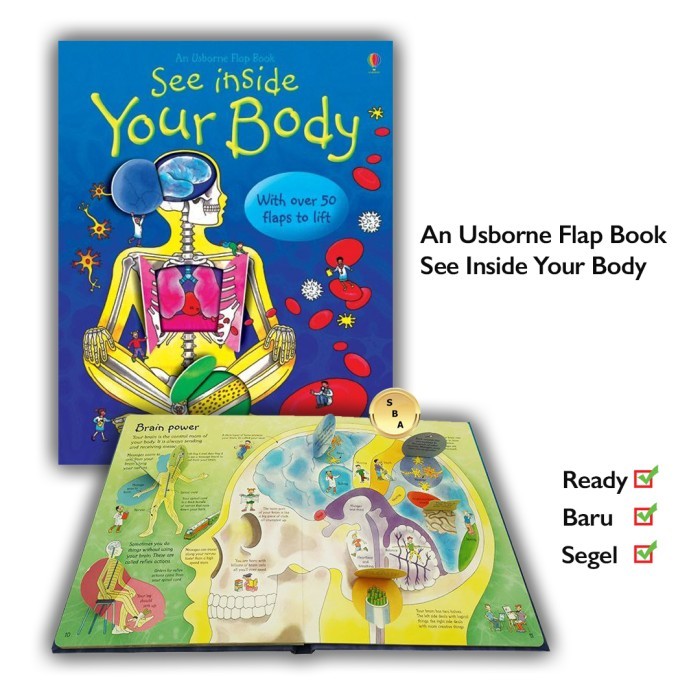 

HOT SALE! Buku See Inside Your Body Usborne With over 50 flaps to Lift