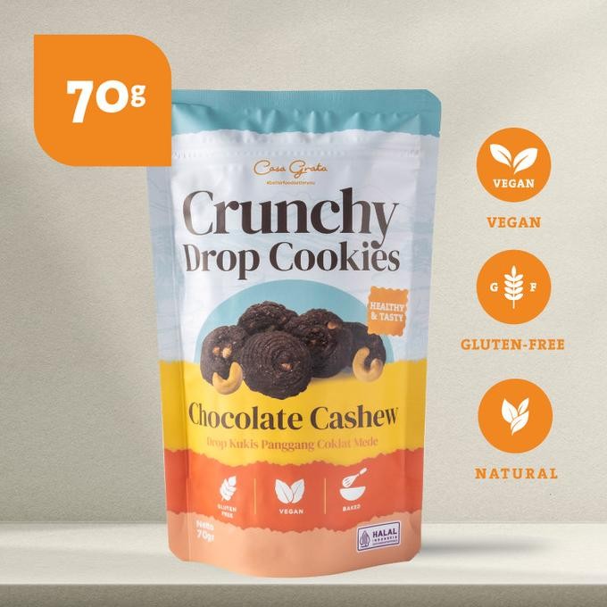 

READY STOCK BALI Chocolate Cashew Crunchy Drop Cookies - Casa Grata Gluten Free & Vegan