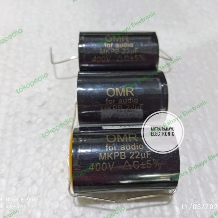 Kapasitor Capasitor 22uf 400v OMR Audio FILTER SPEAKER MIDRANGE Import Premium