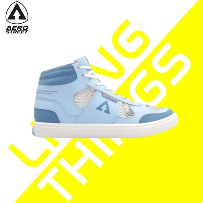 Jual Aerostreet X Le Minerale Putih Biru - Sepatu Sneakers Aero Leminerale