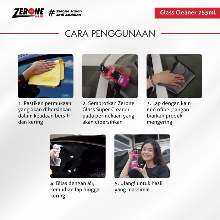 Glass Super Cleaner Pembersih Jamur Kaca Body Mobil Zerone Japan Se01