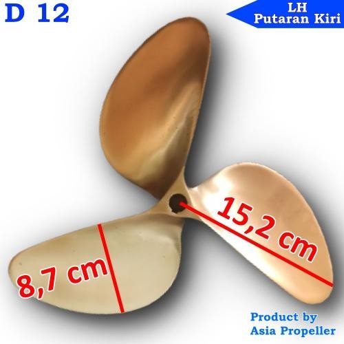 Propeller / Baling-Baling Kapal Kuningan Jenis D 12 Daun 3  | Asia Propeller