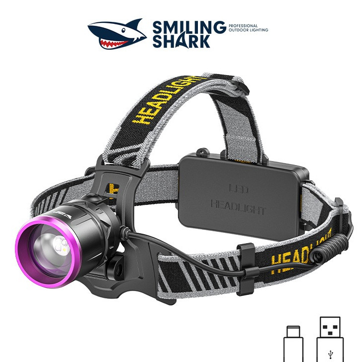 PROMO SENTER KEPALA ZOOM UV LED 90W SMLING SHARK TD-0192 - ULTRA VIOLET - CARI KALAJENGKING - TYPE-C