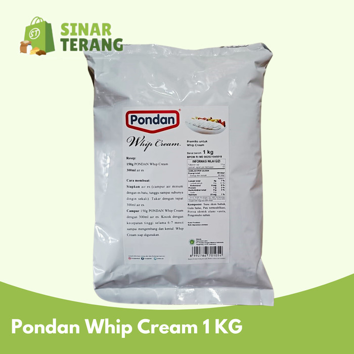 

BERGARANSI PONDAN Whip Cream / Whipping Cream bubuk kiloan Bulky 800gr Kode 906