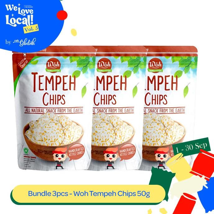 

BIG SALE BUNDLE 3PCS - KERIPIK TEMPE WOH CHIPS 50GR !!!!!